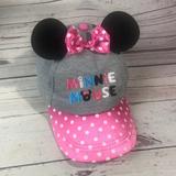 Disney Accessories | Girls Disney Minnie Mouse Hat | Color: Gray/Pink | Size: Osg