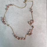 J. Crew Jewelry | J.Crew Glass Bead And Gold Necklace | Color: Gold/Pink | Size: Os