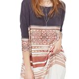 Free People Tops | Free People Tunic Dress | Color: Blue/Cream | Size: Xs