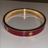 Kate Spade Jewelry | Kate Spade Pink Spade Enamel Bangle Bracelet | Color: Gold/Pink | Size: Os