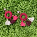 J. Crew Jewelry | J.Crew Stone & Tassel Earrings | Color: Pink/Purple | Size: 3 1/2”