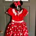 Disney Costumes | Disney Minnie Mouse W/ Ears Size 7/8 | Color: Red/White | Size: 7/8