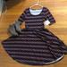 Lularoe Dresses | Lularoe Nicole Dress | Color: Blue/Red | Size: L