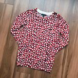 J. Crew Sweaters | Jcrew Tippi Sweater In Printed Hearts | Color: Red/White | Size: Xxs
