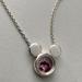 Disney Jewelry | Disney Mickey Mouse Floating Ruby Red/Clear Crystal Necklace**New! | Color: Red/Silver | Size: Os