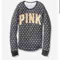 Pink Victoria's Secret Intimates & Sleepwear | Cozy Long Sleeve Sleep Tee. Size M. | Color: Gray | Size: M