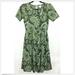 Lularoe Dresses | Lularoe Amelia Pleated Floral Dress Green Paisley Short Sleeve Pockets Small | Color: Green | Size: S