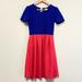 Lularoe Dresses | Lularoe Amelia Blue & Coral Dress | Color: Blue/Pink | Size: S