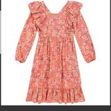 Jessica Simpson Dresses | Jessica Simpson Girls Woodland Floral Print Dress | Color: Pink/Tan | Size: Lg