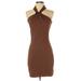 Michael Kors Dresses | Michael Kors Brown Halter Dress Leather Accent | Color: Brown | Size: 4