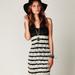 Free People Dresses | Free People Crocheted Lace Striped Tank Dress Xs | Color: Black/Cream | Size: Xs