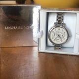 Michael Kors Accessories | Brand New In Box Michael Kors Watch | Color: Silver/White | Size: Os