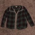 J. Crew Tops | J Crew Size 2 Green Plaid Peasant Top | Color: Green/White | Size: 2