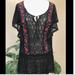 Anthropologie Tops | Flying Tomato | Blk Lace Embroiderd Flutter Sleeve | Color: Black | Size: S