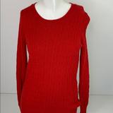 J. Crew Sweaters | J Crew Red Cable Knit Sweater Wool Blend Holiday | Color: Red | Size: Sp