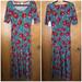 Lularoe Dresses | Lularoe Dress, Ana, Maxi Length, Blue Floral, Sz S | Color: Blue | Size: S