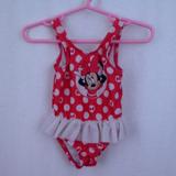Disney Swim | Disney Girls Swimsuit Size 6m 9m Red Minnie Mouse | Color: Red/White | Size: 6-9mb