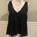 Jessica Simpson Tops | Jessica Simpson Black Baby Doll Ruffled Tank Top | Color: Black | Size: S