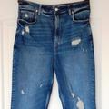 Free People Jeans | Free People Slim Straight Distressed Ripped Jeans | Color: Blue | Size: 31