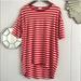 Lularoe Tops | Lularoe Pink & Red Stripe Oversized Flowy Shirt | Color: Pink/Red | Size: Xxs