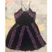 Free People Dresses | Free People Mini Halter Dress, Size L | Color: Black/Purple | Size: L