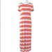 Michael Kors Dresses | New Michael Kors Striped Maxi Dress Short Sleeve S | Color: Orange/White | Size: S