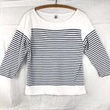 J. Crew Tops | J.Crew Striped 3/4 Sleeve Scoop Wide Neck Top M | Color: Blue/White | Size: M