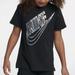 Nike Shirts & Tops | Nike Girl Faceted Futura Logo Sticker T-Shirt Ab3 | Color: Black | Size: Sg