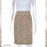 J. Crew Skirts | J Crew Chic Tan/Wht Abstract Print Pencil Skirt | Color: Tan/White | Size: 6
