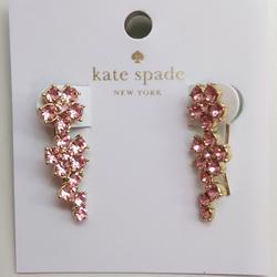 Kate Spade Jewelry | Kate Spade New Pink Flower Ear Clip Earrings | Color: Pink | Size: 3/8" X 1-1/8"