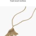 J. Crew Jewelry | J. Crew Triple Tassel Chain Link Necklace | Color: Gold | Size: Os