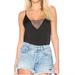 Free People Tops | Free People Black Lace Cami Deep V Bandeau Top | Color: Black/Gray | Size: S