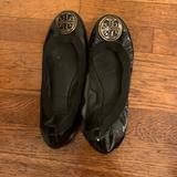 Tory Burch Shoes | Black Patent Leather Story Butch Caroline Flats | Color: Black | Size: 8.5