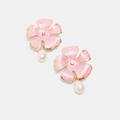 Zara Jewelry | Last One Nwt Zara Flower And Pearl Earrings | Color: Gold/Pink | Size: Os