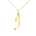 Lucchetta - 9ct Yellow Gold Letter J Initial Name Pendant Necklace 17.7 inch (45cm), Ladies Womens Girls Italian Alphabet Necklaces Made in Italy Certified