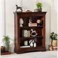 The Furniture Market French Hardwood Mahogany Stained Low Bookcase