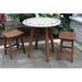 Joss & Main Riverton 3 Piece Bistro Set Wood/Stone/Concrete/Mosaic in Black/Brown/Gray | Outdoor Furniture | Wayfair