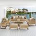 Birch Lane™ McDougal 7 Piece Rattan Sofa Seating Group w/ Sunbrella Cushions Wood/Metal in Brown | 32 H x 96 W x 32 D in | Outdoor Furniture | Wayfair