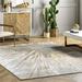 Gray/White 51 x 0.31 in Area Rug - Everly Quinn Nissen Abstract Power Loom Yellow/Gray Rug, Synthetic | 51 W x 0.31 D in | Wayfair