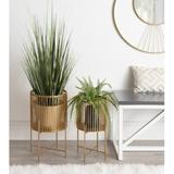 Joss & Main Deidra 2 Piece Plant Stand Set Metal in Yellow | 22 H x 12 W x 12 D in | Wayfair 6133A209B60448DB8AE81DCEF09F338B