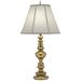 Stiffel Dover 33" High Silk Shade and Burnished Brass Metal Table Lamp