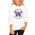 Women's White Washington Huskies End Zone Pullover Sweatshirt