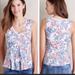 Anthropologie Tops | Anthro Deletta Amalia Floral Tank Top W Peplum | Color: Blue/Red | Size: S