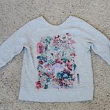 Anthropologie Tops | Floral Sweatshirt | Color: Gray | Size: Xs