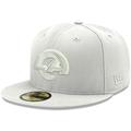 Men's New Era Los Angeles Rams White on Primary Logo 59FIFTY Fitted Hat