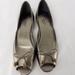 Gucci Shoes | Gucci Peep Toe Metallic Silver Leather Flats | Color: Gray/Silver | Size: 7
