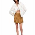 Free People Skirts | Free People New With Tag Women’s Moss Plated Mini Skirt 2 | Color: Brown/Green | Size: 2