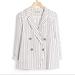 Anthropologie Jackets & Coats | Anthro Dolan Anna Double Breasted Striped Blazer | Color: Pink/White | Size: M