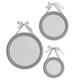 Atmosphera Decorative Wall Mirror Set with Ribbon - 3 Pieces in Set, Grey, Colour:grey