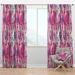 Design Art Feathers & Beads Abstract Semi-Sheer Thermal Rod Pocket Single Curtain Panel Polyester/Linen | 120 H in | Wayfair CTN19353-52-120